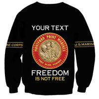 Personalized Proud to Honor Montford Point Marines Sweatshirt Freedom Is Not Free - Black - Wonder Print Shop