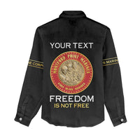 Personalized Proud to Honor Montford Point Marines Women Casual Shirt Freedom Is Not Free - Black - Wonder Print Shop