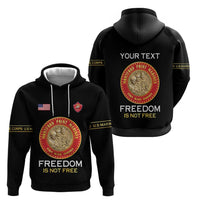 Personalized Proud to Honor Montford Point Marines Zip Hoodie Freedom Is Not Free - Black - Wonder Print Shop
