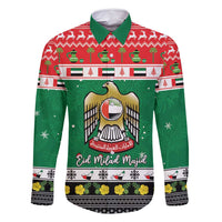 United Arab Emirates Christmas Family Matching Mermaid Dress and Hawaiian Shirt Coat Of Arms Eid Milad Majid - Wonder Print Shop