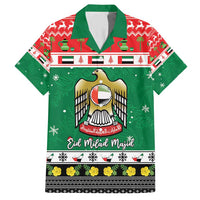United Arab Emirates Christmas Family Matching Short Sleeve Bodycon Dress and Hawaiian Shirt Coat Of Arms Eid Milad Majid - Wonder Print Shop