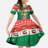 United Arab Emirates Christmas Family Matching Summer Maxi Dress and Hawaiian Shirt Coat Of Arms Eid Milad Majid - Wonder Print Shop