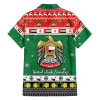 United Arab Emirates Christmas Family Matching Summer Maxi Dress and Hawaiian Shirt Coat Of Arms Eid Milad Majid - Wonder Print Shop