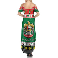 United Arab Emirates Christmas Family Matching Summer Maxi Dress and Hawaiian Shirt Coat Of Arms Eid Milad Majid - Wonder Print Shop