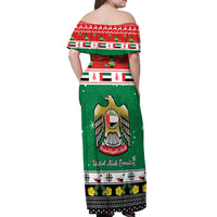 United Arab Emirates Christmas Off Shoulder Maxi Dress Coat Of Arms Eid Milad Majid - Wonder Print Shop