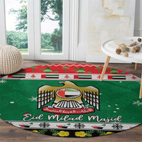 United Arab Emirates Christmas Round Carpet Coat Of Arms Eid Milad Majid