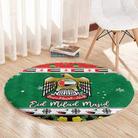 United Arab Emirates Christmas Round Carpet Coat Of Arms Eid Milad Majid