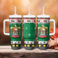 United Arab Emirates Christmas Tumbler With Handle Coat Of Arms Eid Milad Majid - Wonder Print Shop