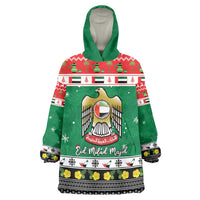 United Arab Emirates Christmas Wearable Blanket Hoodie Coat Of Arms Eid Milad Majid - Wonder Print Shop