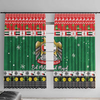 United Arab Emirates Christmas Window Curtain Coat Of Arms Eid Milad Majid - Wonder Print Shop