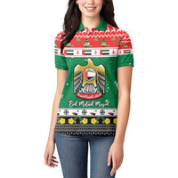 United Arab Emirates Christmas Women Polo Shirt Coat Of Arms Eid Milad Majid - Wonder Print Shop