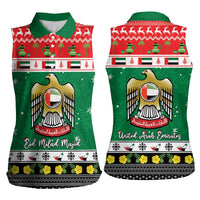 United Arab Emirates Christmas Women Sleeveless Polo Shirt Coat Of Arms Eid Milad Majid - Wonder Print Shop
