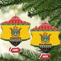 Zimbabwe Christmas Ceramic Ornament Coat Of Arms Muve neKisimusi - Wonder Print Shop