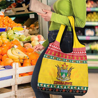 Zimbabwe Christmas Grocery Bag Coat Of Arms Muve neKisimusi