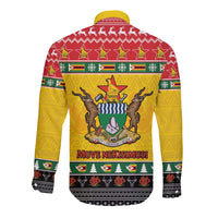 Zimbabwe Christmas Long Sleeve Button Shirt Coat Of Arms Muve neKisimusi - Wonder Print Shop
