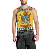 Zimbabwe Christmas Men Tank Top Coat Of Arms Muve neKisimusi - Wonder Print Shop