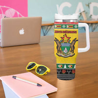 Zimbabwe Christmas Tumbler With Handle Coat Of Arms Muve neKisimusi - Wonder Print Shop