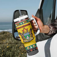 Zimbabwe Christmas Tumbler With Handle Coat Of Arms Muve neKisimusi - Wonder Print Shop