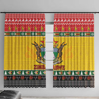 Zimbabwe Christmas Window Curtain Coat Of Arms Muve neKisimusi - Wonder Print Shop