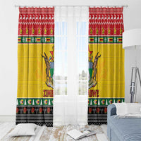 Zimbabwe Christmas Window Curtain Coat Of Arms Muve neKisimusi - Wonder Print Shop