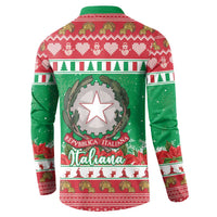 Italy Christmas Button Sweatshirt Coat Of Arms Buon Natale - Wonder Print Shop