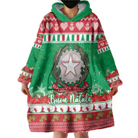 Italy Christmas Wearable Blanket Hoodie Coat Of Arms Buon Natale - Wonder Print Shop