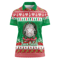 Italy Christmas Women Polo Shirt Coat Of Arms Buon Natale - Wonder Print Shop