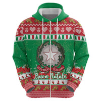 Italy Christmas Zip Hoodie Coat Of Arms Buon Natale - Wonder Print Shop