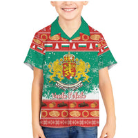Bulgaria Christmas Family Matching Mermaid Dress and Hawaiian Shirt Coat Of Arms Vesela Koleda - Wonder Print Shop