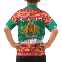 Bulgaria Christmas Family Matching Off Shoulder Maxi Dress and Hawaiian Shirt Coat Of Arms Vesela Koleda - Wonder Print Shop