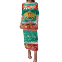 Bulgaria Christmas Family Matching Puletasi and Hawaiian Shirt Coat Of Arms Vesela Koleda - Wonder Print Shop