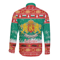 Bulgaria Christmas Long Sleeve Button Shirt Coat Of Arms Vesela Koleda - Wonder Print Shop