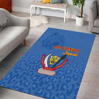 DR Congo Football Area Rug Go Champions Leopards - Blue - Wonder Print Shop