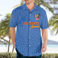 Custom DR Congo Football Hawaiian Shirt Go Champions Leopards - Blue - Wonder Print Shop