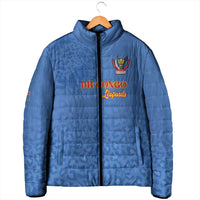 Custom DR Congo Football Padded Jacket Go Champions Leopards - Blue - Wonder Print Shop