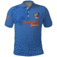 Custom DR Congo Football Polo Shirt Go Champions Leopards - Blue - Wonder Print Shop