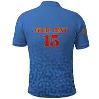 Custom DR Congo Football Polo Shirt Go Champions Leopards - Blue - Wonder Print Shop