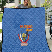 DR Congo Football Quilt Go Champions Leopards - Blue - Wonder Print Shop