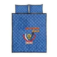 DR Congo Football Quilt Bed Set Go Champions Leopards - Blue - Wonder Print Shop
