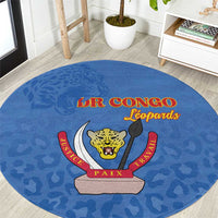 DR Congo Football Round Carpet Go Champions Leopards - Blue - Wonder Print Shop