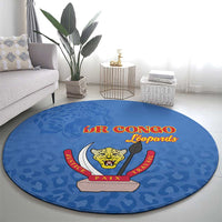 DR Congo Football Round Carpet Go Champions Leopards - Blue - Wonder Print Shop