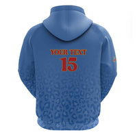 Custom DR Congo Football Zip Hoodie Go Champions Leopards - Blue - Wonder Print Shop