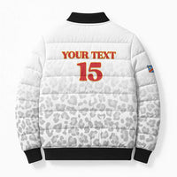 Custom DR Congo Football Bomber Puffer Jacket Go Champions Leopards - White - Wonder Print Shop