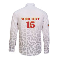 Custom DR Congo Football Long Sleeve Button Shirt Go Champions Leopards - White - Wonder Print Shop