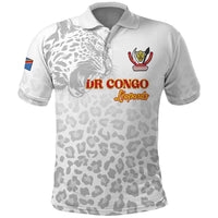 Custom DR Congo Football Polo Shirt Go Champions Leopards - White - Wonder Print Shop