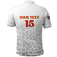 Custom DR Congo Football Polo Shirt Go Champions Leopards - White - Wonder Print Shop