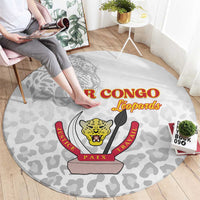 DR Congo Football Round Carpet Go Champions Leopards - White - Wonder Print Shop