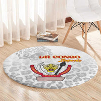 DR Congo Football Round Carpet Go Champions Leopards - White - Wonder Print Shop