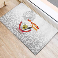 DR Congo Football Rubber Doormat Go Champions Leopards - White - Wonder Print Shop