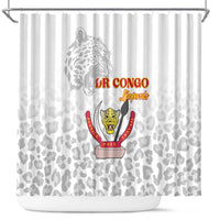 DR Congo Football Shower Curtain Go Champions Leopards - White - Wonder Print Shop